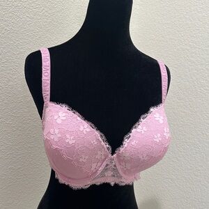 Victoria's Secret Dream Angels Lined Demi Soft Pink Lace Bra
